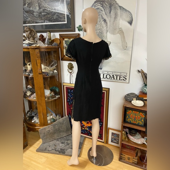 Black Handmade Dress with Metallic Embroidered Details - Picture 12 of 12